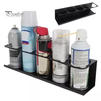 Держатель для аэрозольного баллончика, экономящий место, простая установка, настенный, прочный, стеллаж для хранения, держатель для аэрозольного баллончика чёрный