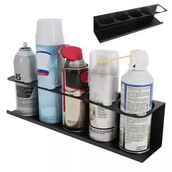 Держатель для аэрозольного баллончика Yousheng, экономящий место, простая установка, настенный, прочный, стеллаж для хранения, держатель для распылительного баллончика чёрный