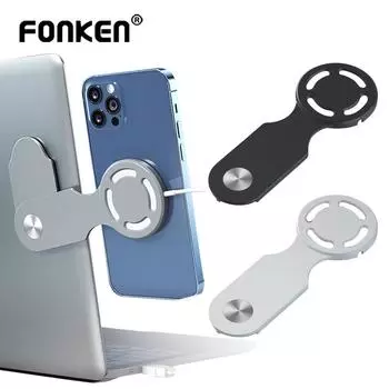 Держатель для экрана ноутбука Fonken для Magsafe iPhone 14 13 12, беспроводное зарядное устройство, магнитная подставка для зарядки, боковое крепление, регулируемый кронштейн белый
