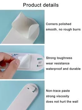 Держатель для электрической зубной щетки Бесследная подставка для зубной щетки Настенная стойка для ванной Адаптер 90% Держатель для электрической зубной щетки L белый