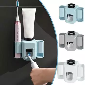 Держатель для электрической зубной щетки для пары, настенный диспенсер для зубной пасты, автоматический соковыжималка для зубной пасты белый