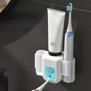 Держатель для электрической зубной щетки с двойным отверстием, настенный органайзер для зубной щетки, подставка для зубной щетки, держатель для щетки, аксессуары для ванной комнаты синий