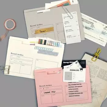 Держатель для архивной бумаги LucaLab Record Archive, популярная фраза в Корее. 03 Gray