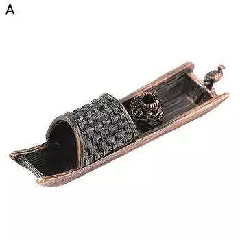 Держатель для ароматических палочек, старинный элегантный стиль, оборудование для благовоний в китайском стиле, черный тент, вечерние лодки, подарки для благовоний, ясень для домашнего украшения B серебряный