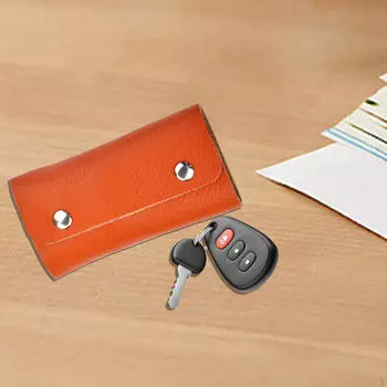 Держатель для автомобильных ключей, автомобильный брелок с 6 брелками, украшение для ключей, портативный брелок премиум-класса оранжевый