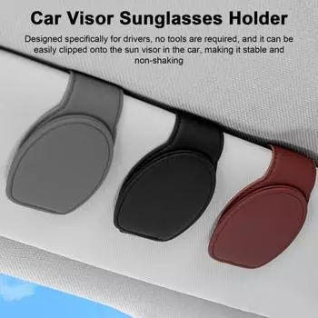 Держатель для автомобильных очков Магнитный зажим для солнцезащитных очков Износостойкий Простая установка Многоцелевой держатель для очков на солнцезащитный козырек коричневый