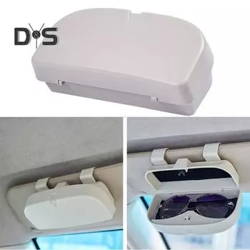 Держатель для автомобильных очков, стиль клипсы, солнцезащитный козырек автомобиля, надежное хранение солнцезащитных очков, карт, ключей, салона автомобиля, контейнер для автомобильных очков бежевый