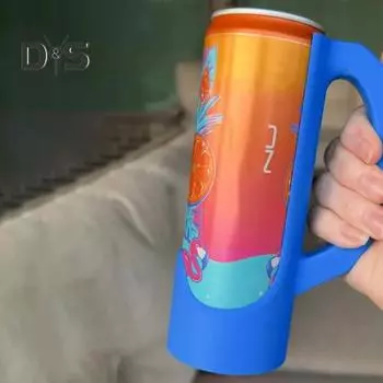 Держатель для банок кока-колы, ручка для пивного стакана с присоской, портативный держатель для газированного пива, многоразовый держатель для энергетических напитков чёрный