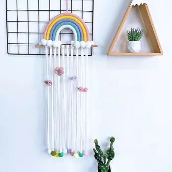 Держатель для банта с радужной кисточкой для волос, ювелирная заколка для волос, бант, инструмент для хранения, заколка для волос принцессы, подвеска для хранения, настенные украшения