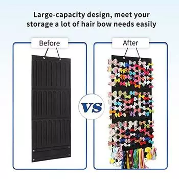 Держатель для бантов для волос, большая вместимость, органайзер для заколок для волос, вешалка, детский аксессуар для волос 35*66cm розовый