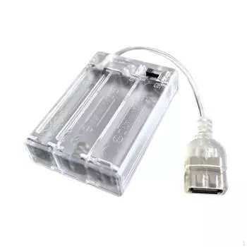 Держатель для батареек 3xaa с крышкой переключателя USB-разъем Надежная защита Прочный профессиональный пружинный зажим