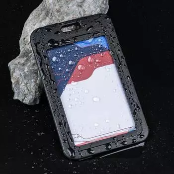 Держатель для бейджа с двусторонними окнами, 3 шт., горизонтальный жесткий прозрачный пластиковый корпус для офиса A чёрный