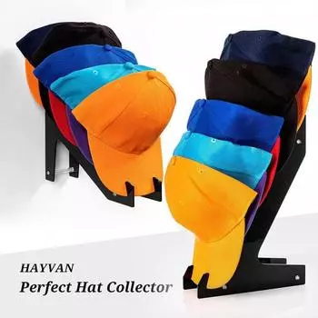 Держатель для бейсбольной кепки Большая вместимость Противоскользящий Стабильный акриловый Компактный Противотрещинный Настольный фургон для хранения шляп Домашняя подставка Магазин платьев Солнцезащитные очки чёрный