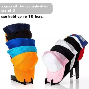Держатель для бейсбольной кепки Большая вместимость Противоскользящий Стабильный акриловый Компактный Противотрещинный Настольный фургон для хранения шляп Домашняя подставка Магазин платьев Солнцезащитные очки чёрный
