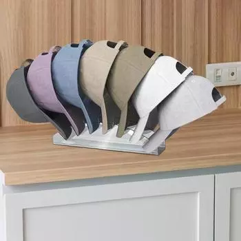 Держатель для бейсбольной кепки большой емкости прозрачный противоскользящий устойчивый акриловый компактный устойчивый к трещинам настольный держатель для шляп с козырьком магазин прозрачный