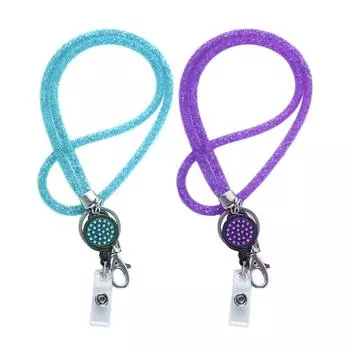 Держатель для бирки Держатель для именной карточки Держатель для бейджа Зажим для ожерелья Ремешок для подвешивания Держатель для удостоверения личности синий