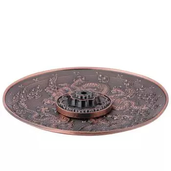 Держатель для благовоний из цинкового сплава с рисунком дракона для домашнего храма(Красная бронза)