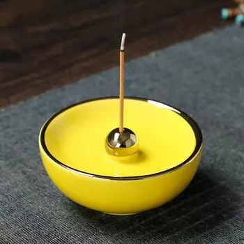 Держатель для благовоний, изящная, ручная работа, прочная, долговечная, полированная поверхность, курильница, бытовые принадлежности жёлтый