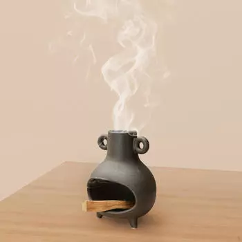 Держатель для благовоний Palo Holder, многофункциональная свеча с шалфеем для гостиной размером 3,9 x 5,2 дюйма чёрный