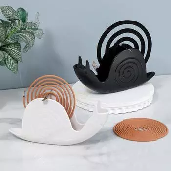 Держатель для благовоний с репеллентом от улиток, прочная спиральная курильница для благовоний, переносная настольная подставка для улавливания золы, украшение для лотка белый