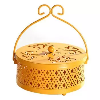 Держатель для благовоний с защитой от железа и ручкой-крышкой, прочный металлический полый благовония розовый