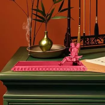 Держатель для благовоний «Самурай», пепельница, курильница для благовоний «Воин», домашний офис, медитация, йога золотистый/красный