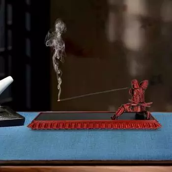 Держатель для благовоний «Самурай», пепельница, курильница для благовоний «Воин», домашний офис, медитация, йога красный черный