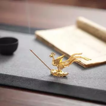 Держатель для благовоний в виде феникса в деревенском стиле, металлическая кадильница, бытовая принадлежность для украшения офиса в храме