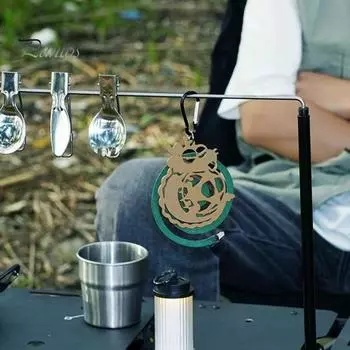 Держатель для благовоний в виде мультяшного дракона с регулируемой гайкой, прочный, для кемпинга, пешего туризма, рыбалки, с карабином, металлический для подвешивания чёрный