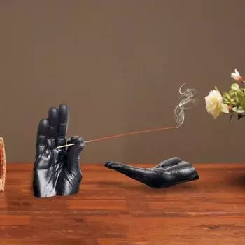 Держатель для благовоний в виде палочки для золы, смоляная курильница для благовоний в виде жеста для дома и офиса белый