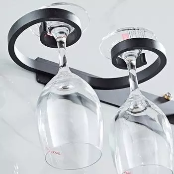 Держатель для бокала для вина, настенное крепление, вешалка для бокала, бытовая кухонная полка для хранения из алюминиевого сплава 1 Slots