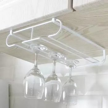 Держатель для бокала для вина Подвесная барная вешалка Стальная полка для вина Полка для хранения шампанского белый