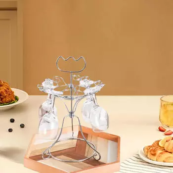 Держатель для бокала для вина с 6 крючками, отдельно стоящая вешалка для хранения