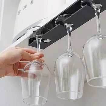 Держатель для бокала, висящий под полкой, сушилка для бокалов, кухонная барная стойка чёрный