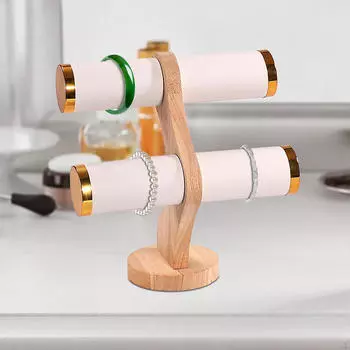 Держатель для браслета Органайзер для хранения браслетов Отдельностоящая 2-уровневая подставка для часов белый