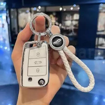 Держатель для брелока для Skoda Octavia A7 SEAT для VW Volkswagen Polo Golf 7 MK7 Tiguan мягкий TPU складной чехол для ключа автомобиля сумка