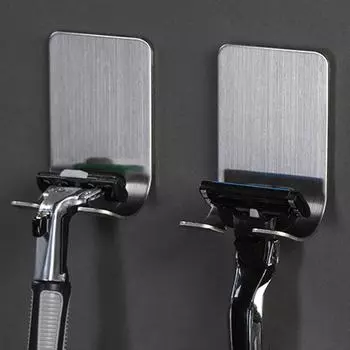 Держатель для бритвы из нержавеющей стали, полка для бритвы, вискозная настенная клейкая полка для ванной комнаты, вешалка для хранения