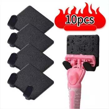 Держатель для бритвы на клейкой основе, настенный, для ванной комнаты, для душа, крючок для подставки, держатель для бритвы Gillette, черный пластиковый крючок