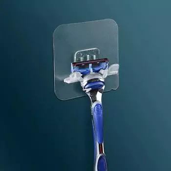 Держатель для бритвы, настенный дырокол, бесплатный водонепроницаемый прозрачный мужской крючок для хранения бритвы, органайзер для кухни, ванной, аксессуары белый
