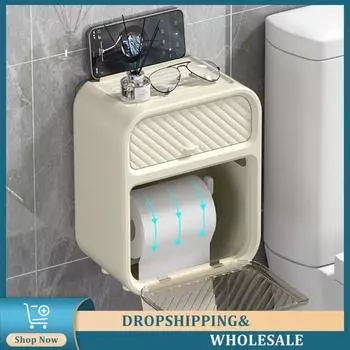 Держатель для бумаги без перфорации Водонепроницаемый ящик для хранения туалетной бумаги Настенный ящик для салфеток Двухслойный держатель для туалетной бумаги для ванной комнаты красный