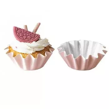 Держатель для бумаги для масла для выпечки, картонная упаковка для стаканчиков, 50 шт. (розовый)