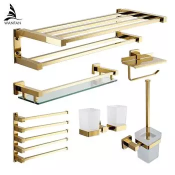 Держатель для бумаги из цельной латуни, золотой, для ванной комнаты, крючок для халата, держатель для мыла, держатель для полотенец, держатель для полотенец, подстаканник, аксессуары для ванной комнаты