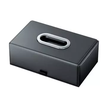 Держатель для бумаги, ящик для хранения, автомобильная коробка для салфеток, подвесная на спинку сиденья, автомобильная коробка для салфеток с солнцезащитным козырьком, подлокотник из искусственной кожи, коробка для салфеток Black чёрный