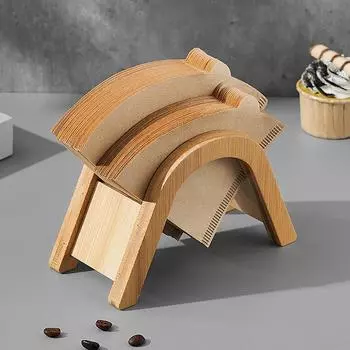 Держатель для бумажных фильтров для кофе ручной работы, деревянная стойка для хранения, диспенсер для кофейных принадлежностей, подставка для хранения бумажных фильтров