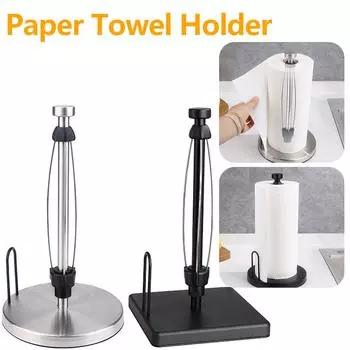 Держатель для бумажных полотенец из нержавеющей стали с храповым механизмом Диспенсер для бумажных полотенец с утяжеленным основанием Нескользящий кухонный органайзер
