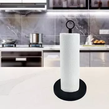 Держатель для бумажных полотенец из нержавеющей стали с утяжеленным противоскользящим основанием, полированной поверхностью, устойчивой к ржавчине серебряный