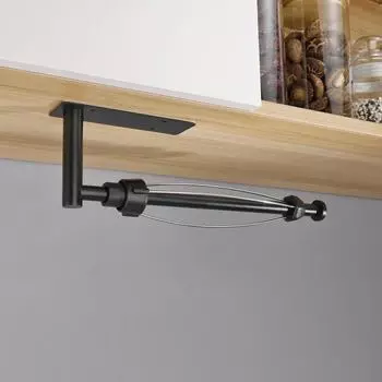 Держатель для бумажных полотенец из нержавеющей стали, держатель для туалетной бумаги без проколов, полка для хранения, кухонный органайзер, настенное крепление с клеем чёрный