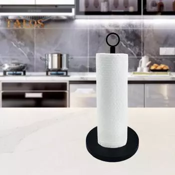 Держатель для бумажных полотенец из нержавеющей стали с утяжеленным противоскользящим основанием, полированной поверхностью, устойчивый к коррозии, подставка для держателя бумажных полотенец серебряный