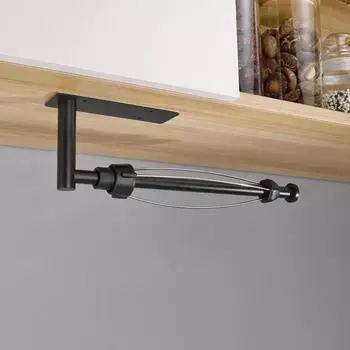 Держатель для бумажных полотенец из нержавеющей стали, держатель для туалетной бумаги без проколов, полка для хранения, кухонный органайзер, настенное крепление с клеем чёрный