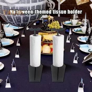 Держатель для бумажных полотенец «летучая мышь на Хэллоуин» с гладкими краями, без заусенцев, устойчивая акриловая подставка для столешницы, украшение для кухни в готическом стиле чёрный